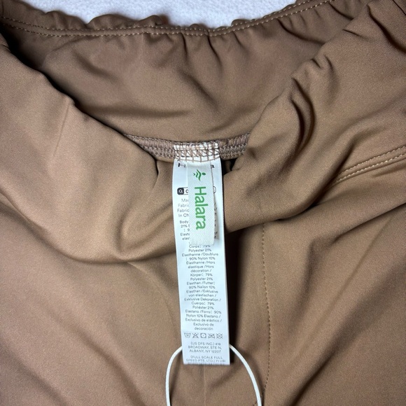 Halara Flex Mid Rise Side Zipper Pocket Work Flare Pants XS Petite Brown Stretch - Picture 5 of 8